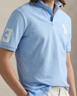 Błękitna koszulka polo Custom Slim Fit