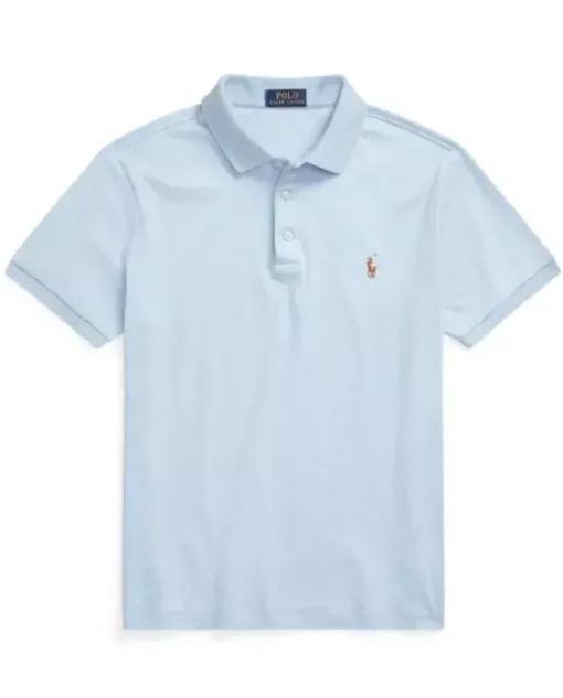 Błękitna koszulka polo Custom Slim Fit