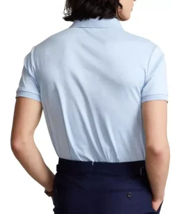 Błękitna koszulka polo Custom Slim Fit