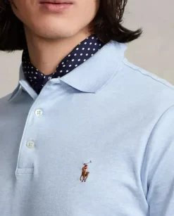 Błękitna koszulka polo Custom Slim Fit