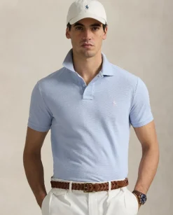 Błękitna koszulka polo z logo Slim Fit