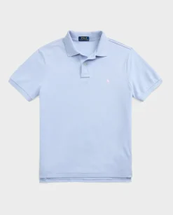 Błękitna koszulka polo z logo Slim Fit