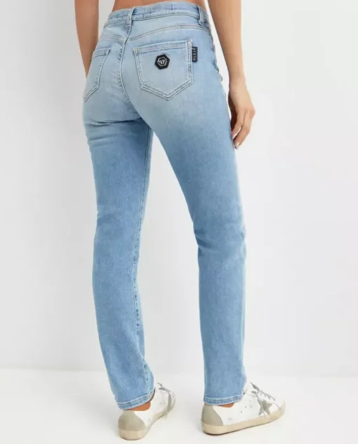 Błękitne jeansy z logo Skinny Fit