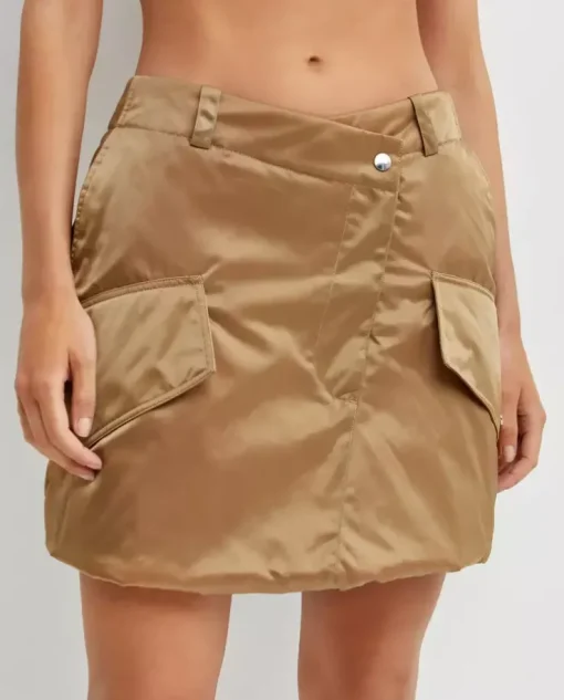Brązowa spódnica cargo mini