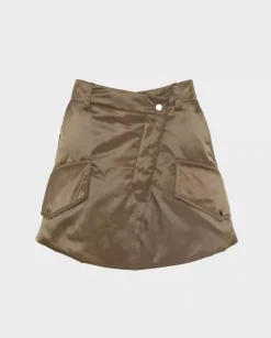Brązowa spódnica cargo mini
