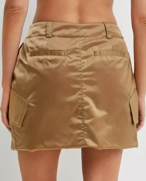 Brązowa spódnica cargo mini