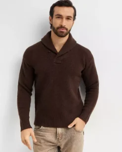 Brązowy sweter z wełny