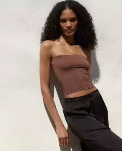 Brązowy top Zaha Bandeau