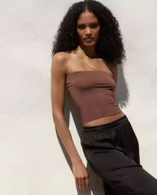 Brązowy top Zaha Bandeau