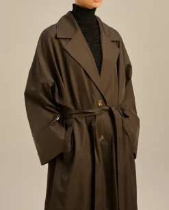 Brązowy trencz oversize Murcia
