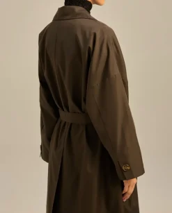 Brązowy trencz oversize Murcia