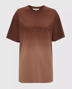 Brązowy t-shirt z logo