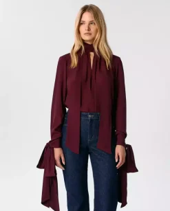 Burgundowa bluzka Luna