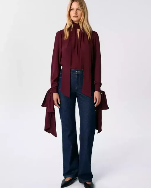 Burgundowa bluzka Luna