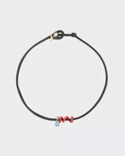 Choker z błękitnym kryształem