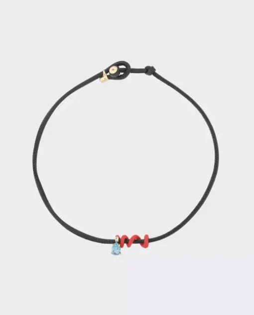 Choker z błękitnym kryształem