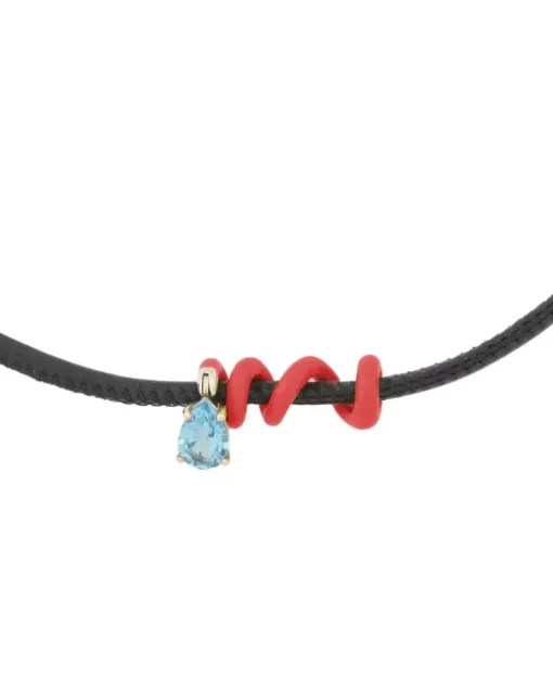 Choker z błękitnym kryształem
