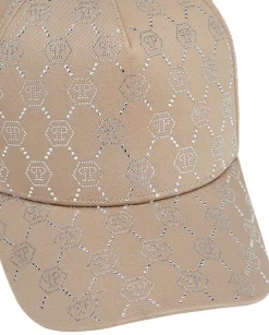 Czapka z daszkiem z kryształowym monogramem