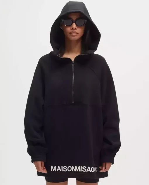 Czarna bluza oversize z kapturem