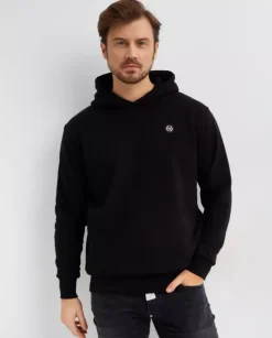 Czarna bluza z kapturem Hexagon