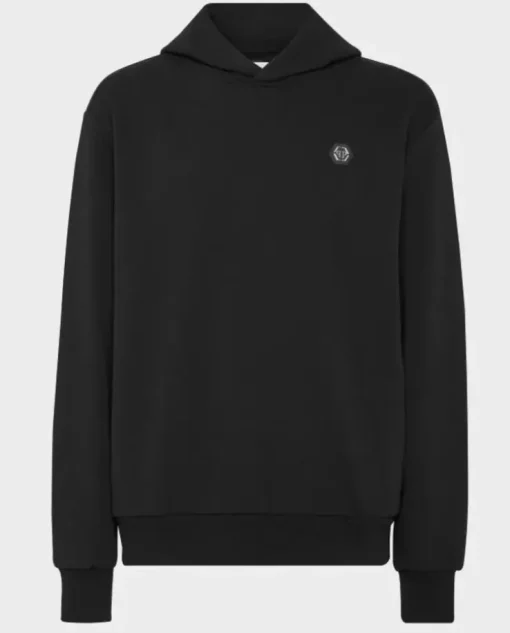 Czarna bluza z kapturem Hexagon