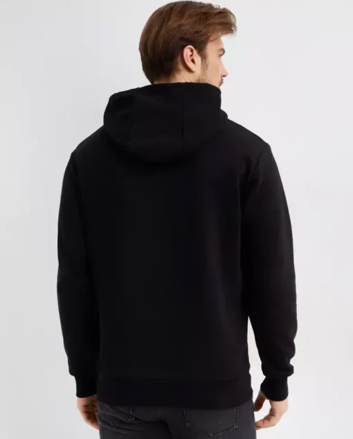 Czarna bluza z kapturem Hexagon