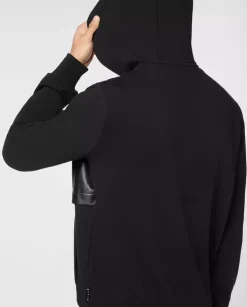Czarna bluza z kapturem LS