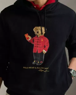 Czarna bluza z kapturem Polo Bear