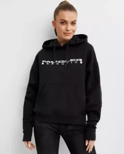 Czarna bluza z kapturem z logo