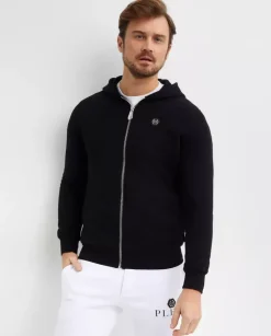 Czarna bluza z kapturem z logo
