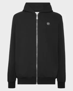 Czarna bluza z kapturem z logo