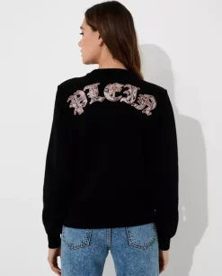 Czarna bluza z kryształową czaszką