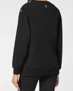 Czarna bluza z kryształową czaszką