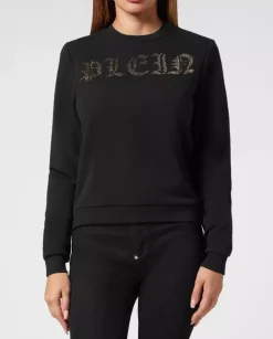 Czarna bluza z kryształowym logo