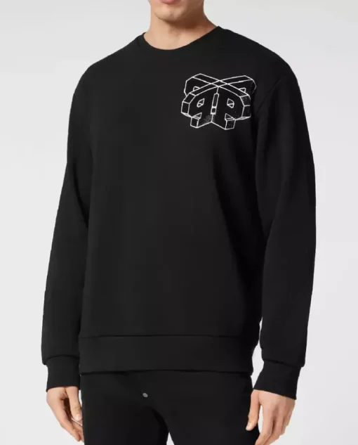 Czarna bluza z monogramem Wire Frame
