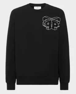 Czarna bluza z monogramem Wire Frame