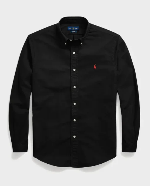 Czarna koszula Oxford Custom Fit