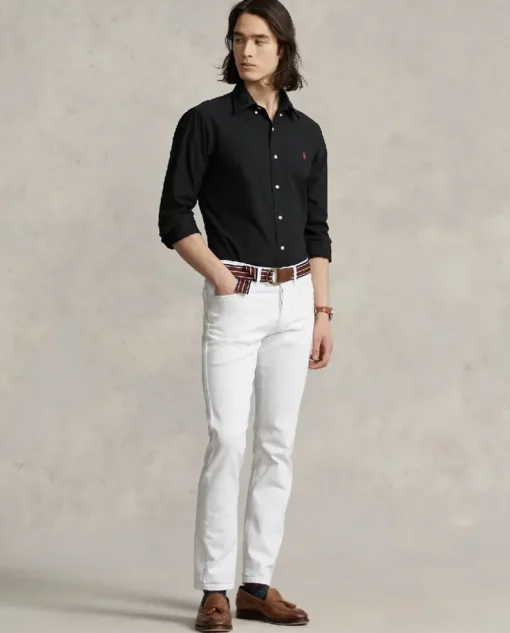 Czarna koszula Oxford Custom Fit