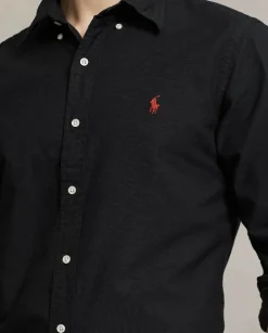 Czarna koszula Oxford Custom Fit