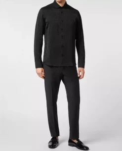 Czarna koszula Sugar Daddy z monogramem
