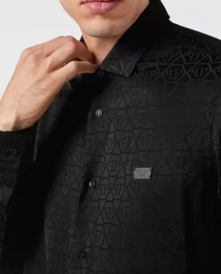Czarna koszula Sugar Daddy z monogramem