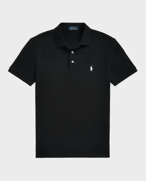 Czarna koszulka polo Custom Slim Fit