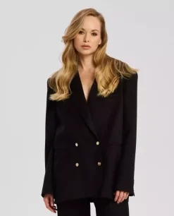 Czarna marynarka oversize Leida