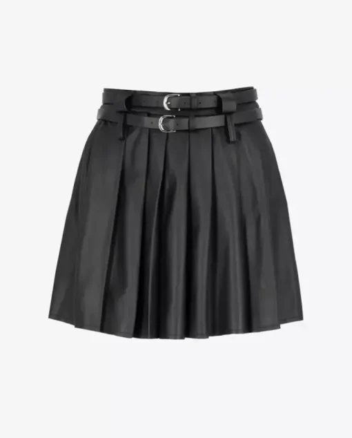 Czarna mini spódniczka ze skóry Basile