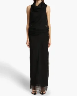 Czarna sukienka maxi Jeanty