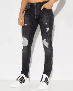 Czarne jeansy z naszywką Love