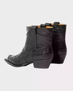 Czarne kowbojki Simple Croco