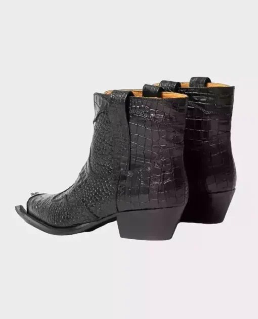 Czarne kowbojki Simple Croco