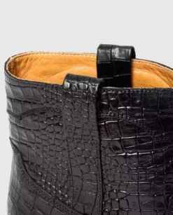 Czarne kowbojki Simple Croco