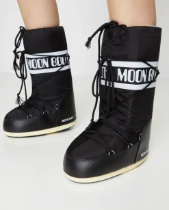 Czarne śniegowce Nylon